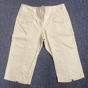 - Loft Beige Cotton Khaki Capri Pants